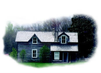 Restored log farmhouse at the Hanka Finnish Homestead Museum, once a Keweenaw Bay immigrant farm.