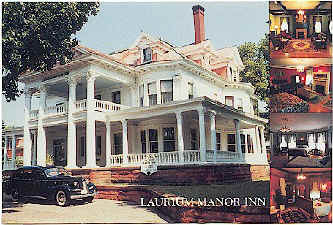  Grand white-columned Laurium Manor Inn, 45-room 1908 mansion showcasing Copper Country wealth.